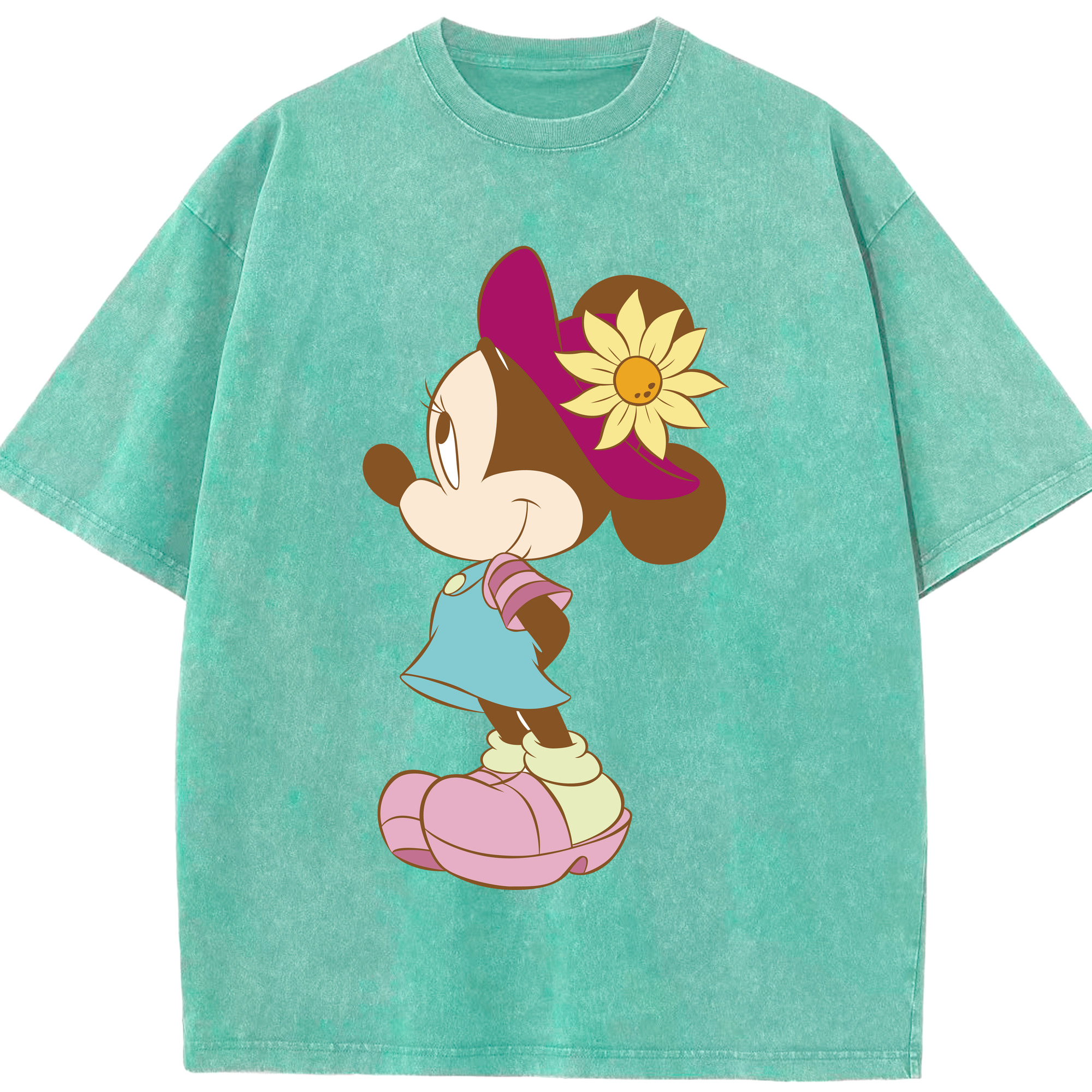 （画像用） ミッキーマウス Mickey Mouse 綿100% ヴィンテージ風 半袖Tシャツ（フロントプリント）